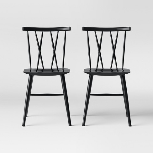 Set Of 2 Becket Metal X Back Dining Chair Black Threshold Target