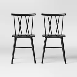 Set of 2 Becket Metal X Back Dining Chair Black - Project 62™