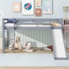 NicBex Twin Low Loft Bed with Guardrail,Rubber Wood Loft Bed Frame with Ladder and Slide,Bed Frame for Adults,Kids,Box Spring Not Required - 2 of 4