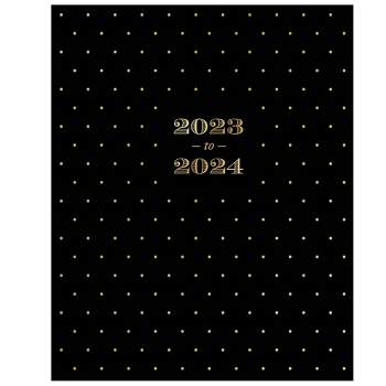 Day Designer 2023-24 Academic Teacher Lesson Planner Clipboard 8.5X11 Weekly/Monthly Rugby Stripe Black