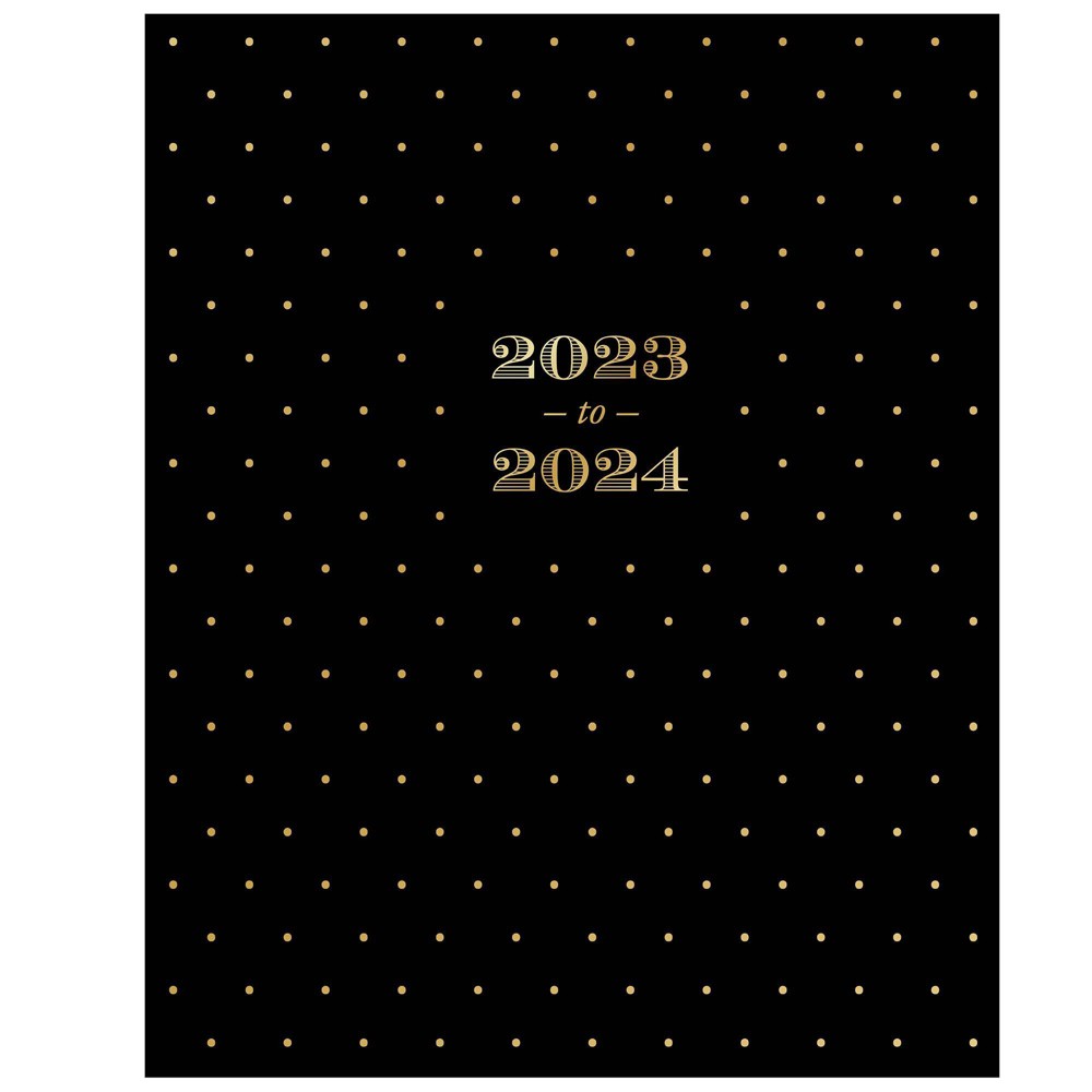 Day Designer 2023-24 Academic Deluxe Planner Faux Leather Hard Cover 6"x8" Weekly/Monthly Wirebound Black (10pack)