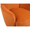 Gulches Velvet Swivel Barrel Chair, Orange with Gold Stainless Steel Base - 3 of 4