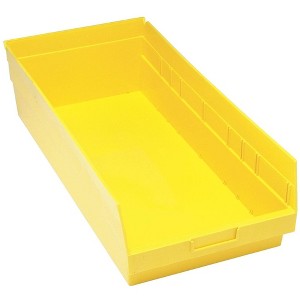 Quantum Storage Systems Economy Shelf Bin, Nesting, 23-5/8"W X 11-1/8"D X 4"H, (7) Divider Slots, Rear Hanglock, - 1 of 1