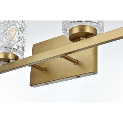 Satin Gold and Clear Glass 31" Modern Wall Sconce