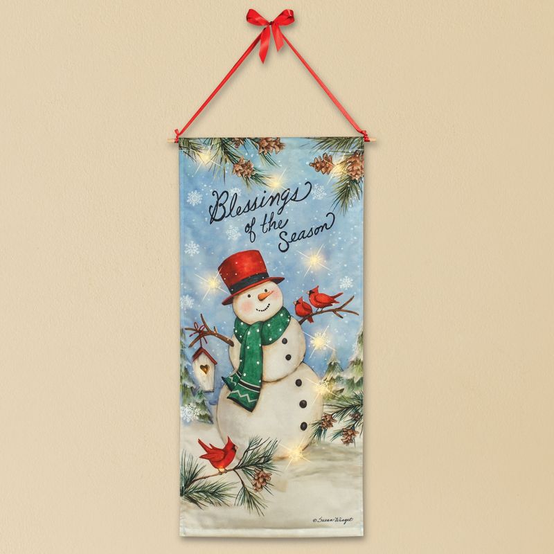 Collections Etc LED Lighted Snowman Blessings of the Season Wall Banner MEDIUM, 2 of 3