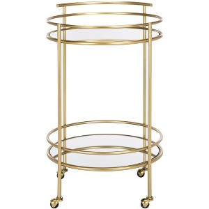 Ida 2 Tier Bar Cart - BCT2500A - Gold/Mirror - Safavieh - 1 of 4