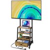 Itopfox Rolling TV Stand with Wheels and Mount & Fabric Drawer - Entertainment Center with Power Outlet for Bedroom, Living Room - Rustic Brown - 2 of 4
