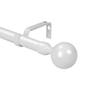 Urbanest 1-inch Diameter Steel Ball Adjustable Single Drapery Curtain Rod - 5 Finishes - 1 of 1