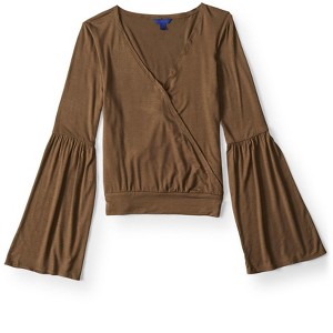 Aeropostale Womens Faux-Wrap Crop Pullover Blouse - 1 of 1