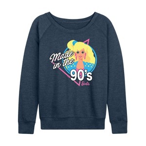 Women's - Barbie - Made in the 90's Lightweight French Terry Wide Neck Long Sleeve Shirt - 1 of 4