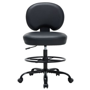 Office Drafting Chair, Drafting Stool with Footrest Ring and Adjustable Height, Desk Chair for Home, Office-Black - 1 of 4