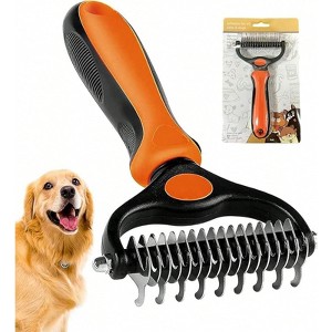 BABYYER 2 in 1 design Undercoat Rake and Deshedding Tool for Dogs and Cats - Dematting Comb for Long Hair Pets, Grooming Brush to Clear Mats - 1 of 4
