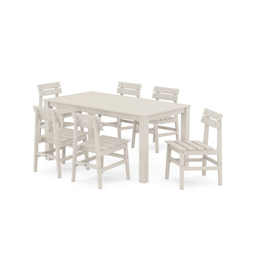 Photos - Dining Table POLYWOOD 7pc Modern Studio Plaza Chairs and Parsons Table Outdoor Patio Di