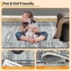 Washable Area Rug Modern Geometric Bordered Rug Low Pile Non Slip Floor Carpet, Soft Non Shedding Thin Rug, Distressed Rug for Bedroom Living Room - 2 of 4