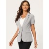 INSPIRE CHIC Women's Notch Lapel Collar One Button Office Formal Short Sleeve Blazer - 2 of 4