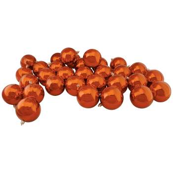 Northlight 32ct Shatterproof Shiny Christmas Ball Ornament Set 3.25" - Orange