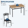 EcoSummer Industrial Dining Table Set for 4, 5PCS Compact Kitchen Table with 4 Padded Chairs, Farmhouse Breakfast Nook Set for Small Spaces, Black - 3 of 4