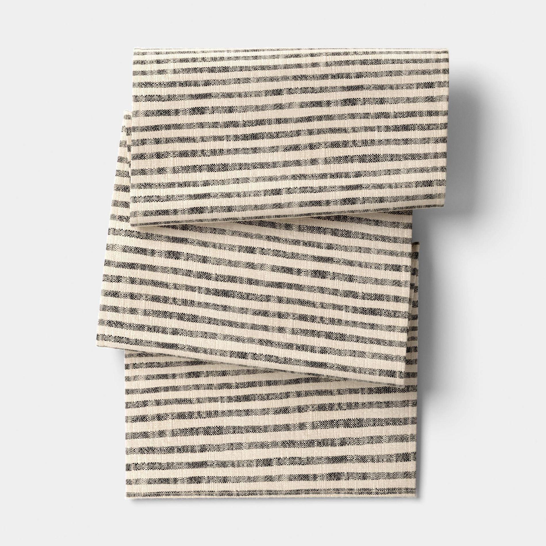 72"x14" Table Runner Khaki/Black Striped - Threshold™