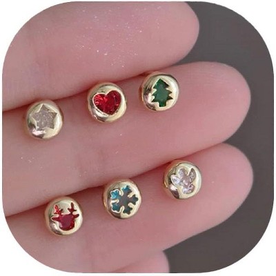 Miniature Christmas Stud Collection - S925 Sterling Silver Posts with Enchanting Holiday Motifs