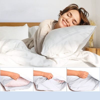 LuxClub White King Cotton Satin Pillowcase Set