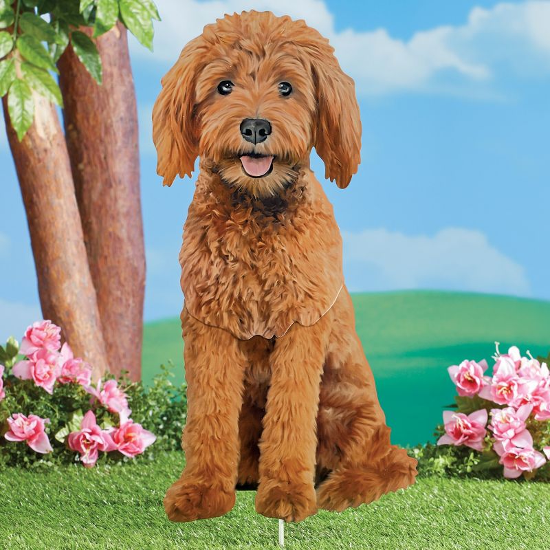 Collections Etc Realistic Goldendoodle Outdoor Garden Stake NO SIZE, 2 of 3