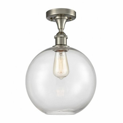 Athens - 1 Light Semi-Flush Mount In Industrial Style-15 Inches Tall and 10 Inches Wide