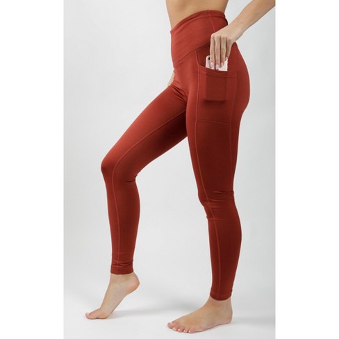 90 Degree By Reflex - Women's Polarflex Fleece Lined High Waist Side Pocket  Legging - Russet Brown - X Large : Target