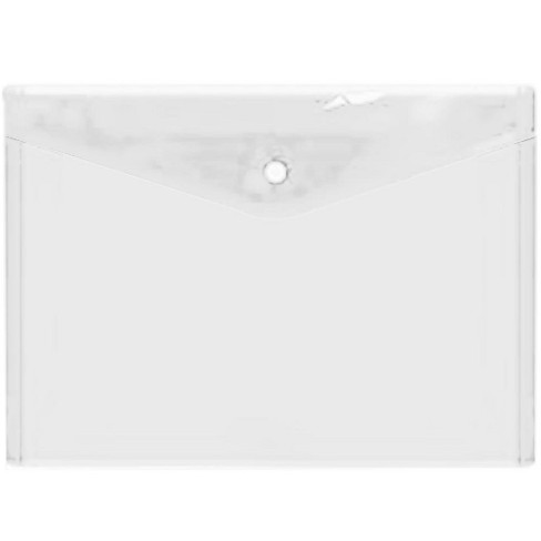 Enday Plastic Envelopes with Snap Closure, Clear