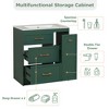 Mshliw 30" Classic Bathroom Vanity with Ceramic Sink, 3 Drawers Including Double-Layer, Gold Handles, for Small Spaces - 3 of 4