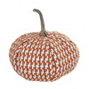 Whisen Set of 2, 10.2x10.2x9.5" Fabric Pumpkin, Pumpkin Ornament Decor for Harvest Festival Fall Festival & Thanksgiving - Orange - 3 of 4