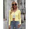 Womens Tie Front Cardigan Long Sleeve Rib Knit Shrug for Dress Sweaters Open Front Crop Tops - 2 of 4