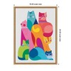 Kate and Laurel Framed Canvas Wall Art Print Modern Abstract Cats by Rachel Lee, 18 x 24 Sylvie Natural Frame, Whimsical, Abstract Art for Wall Decor - 2 of 4