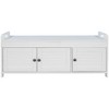 YOOCOZZ MDF Storage Shoe Bench with 3 Shutter-shaped Doors,Removable Cushion and Hidden Storage Space - 3 of 4