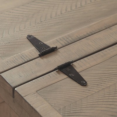 Gray Square Wood and Metal Lift-Top Coffee Table with Storage