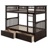 NicBex Twin Over Twin/Full Over Full Bunk Bed with with Drawers and Fence,Loft Bed with Convertible Design for Bedroom,White/Gray/Espresso - 4 of 4