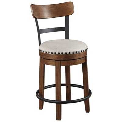 Valebeck Upholstered Swivel Counter Height Barstool Brown - Signature Design by Ashley