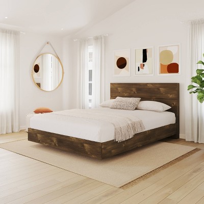 Karibou Platform Bed with Headboard Truffle - Nexera