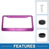 Unique Bargains Aluminium Alloy License Plate Holder Durable Mirror Polished Purple - 4 of 4
