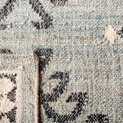 Handwoven Blue and Black Wool Kilim Runner Rug