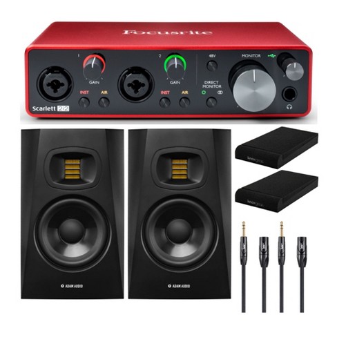 Focusrite Scarlett 2i2 Usb Audio Interface Bundle With Monitors