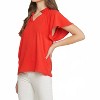 Women's Ruffled Flutter Sleeve Blouse - entro - 3 of 4