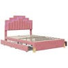 CAVINAS Full Bed Frame with Headboard, Full-Size Bed with LED Lights and 4 Drawers, Stylish Irregular Metal Bed Legs Design - 4 of 4