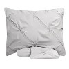 3 Piece Duvet Cover Pinch Pleat Pintuck Design with Zipper Closure and Shams by Sweet Home Collection® - 2 of 4