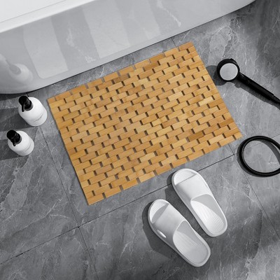 Small Natural Bamboo Foldable Non-Slip Bathroom Mat