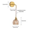 YIYIBYUS Gold Modern Flower-Shaped Wall Sconce with Tawny Glass Shade - 4 of 4