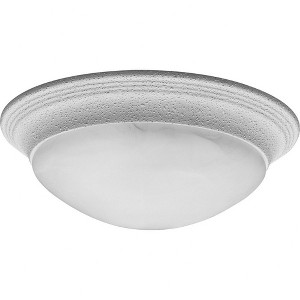 Progress Lighting Messina Collection, 2-Light Flush Mount, White Finish, Etched Alabaster Glass - 1 of 2