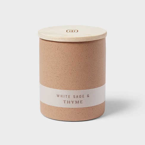 6oz Matte Textured Ceramic Wooden Wick Candle Brown/mandarin Mist -  Threshold™ : Target