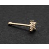 Jewelry Avalanche 22G 14K Yellow Gold CZ Flower-Star Nose Bone Nose Ring Stud - 3 of 4