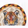 Earth Rugs Bengal Tiger Jute Coaster – 5"x5" Round Natural Braided Wildlife Coaster with Jungle Cat Print - 2 of 3