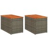 Garden Side Table Grey and Brown PE rattan and solid acacia wood - 2 of 4
